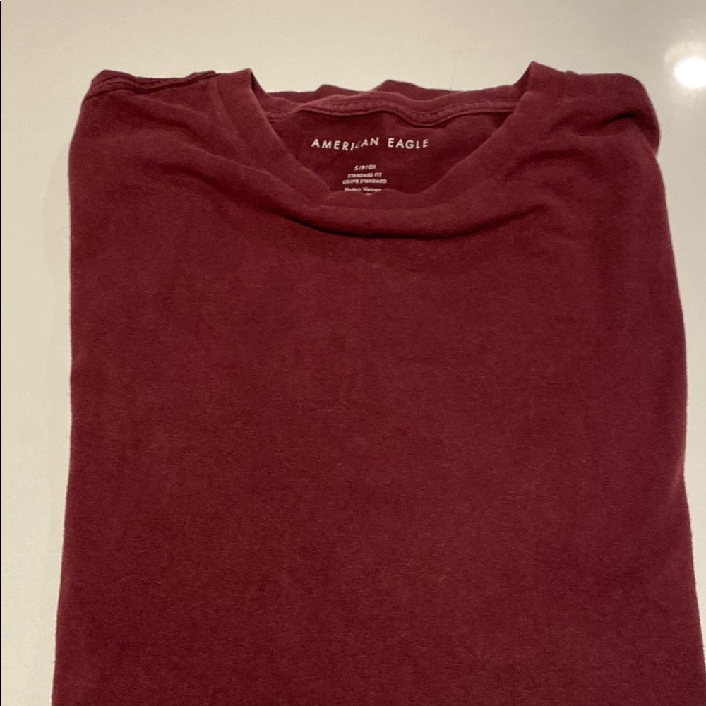 American Eagle Outfitters Men's Burgundy Tee